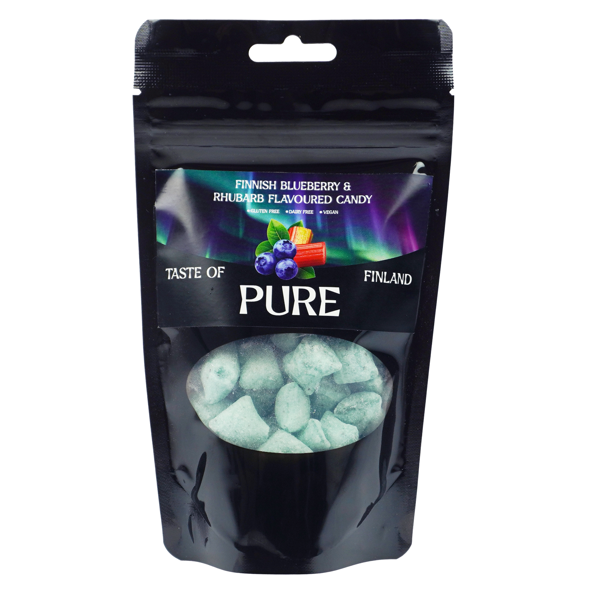 Pure Blueberry & Rhubarb Flavoured Candy 100g
