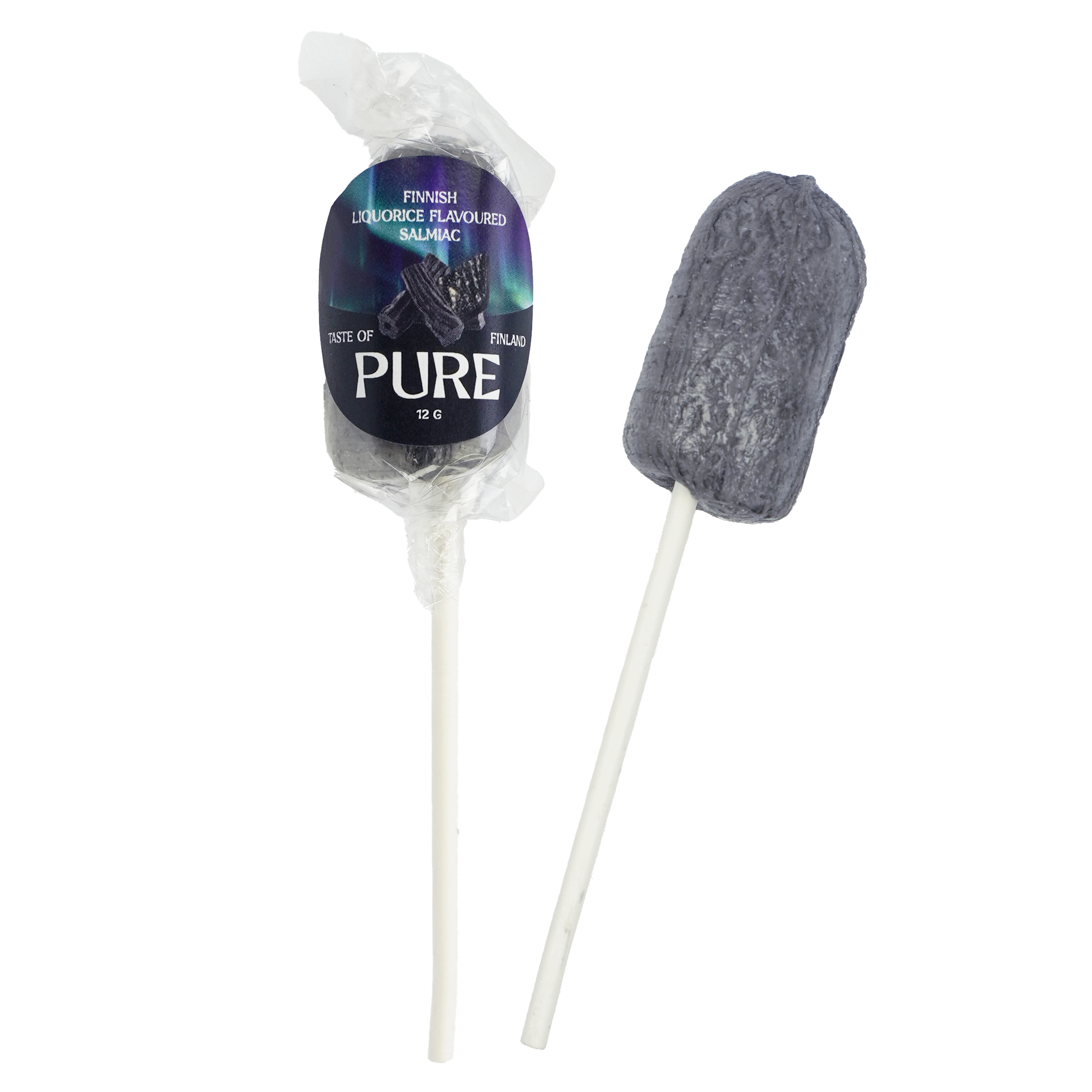Pure Liquorice Flavoured Salmiac Lollipop 12g