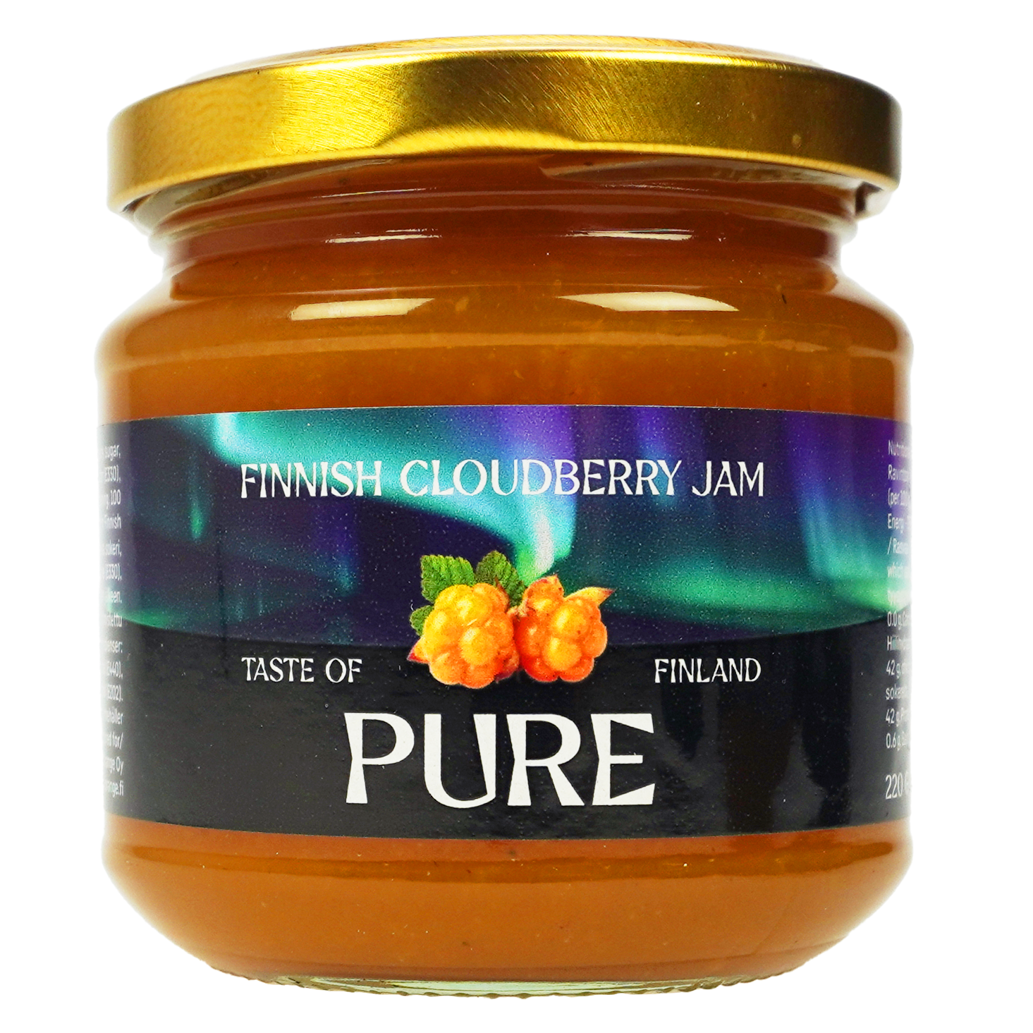 Pure Cloudberry Jam, seedless 220g, Berries 45%