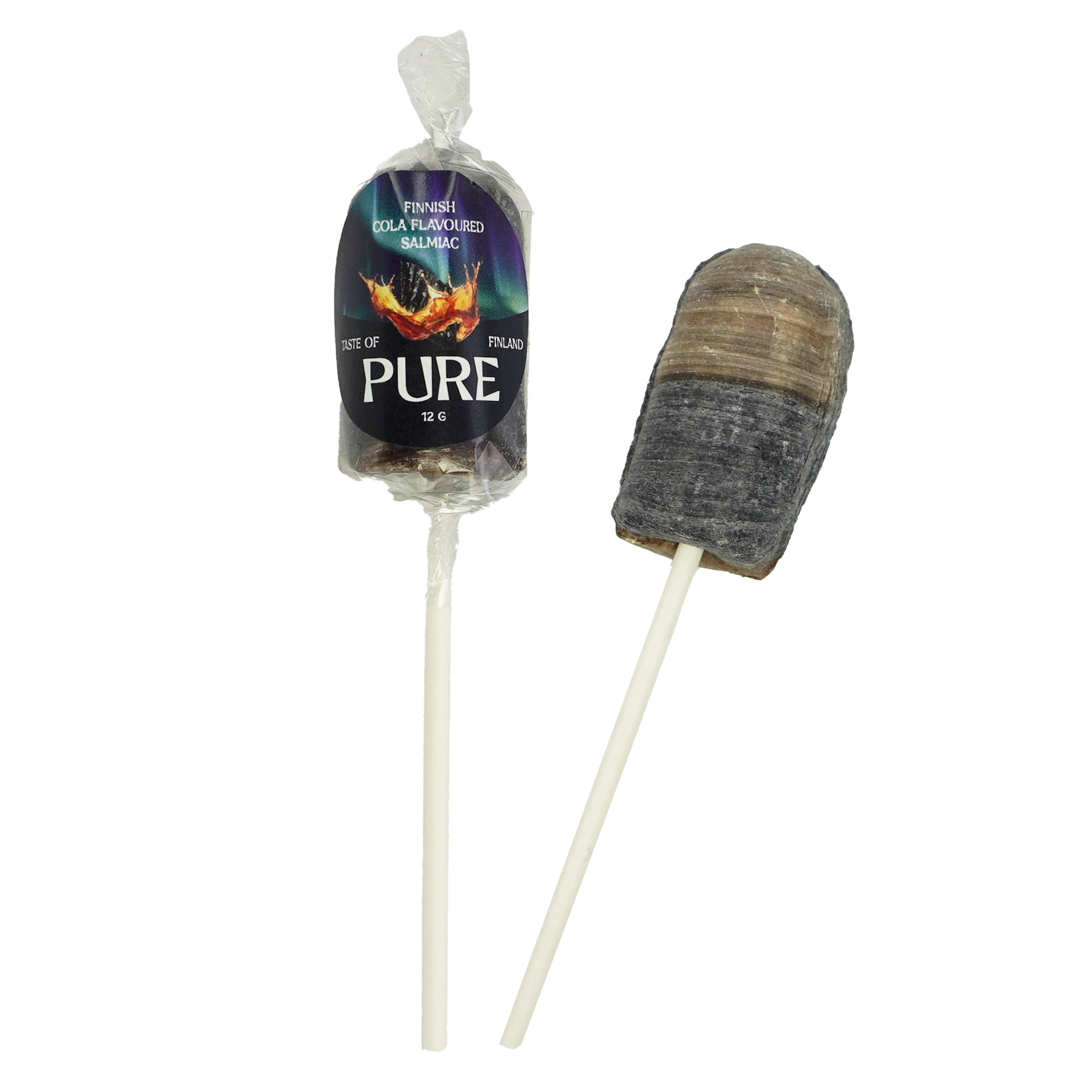 Pure Cola Flavoured Salmiac Lollipop 12g